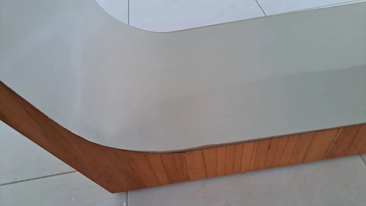 Mesa para Sala de Jantar 220 cm x 110 cm MDP / Vidro Off White - Foto 4