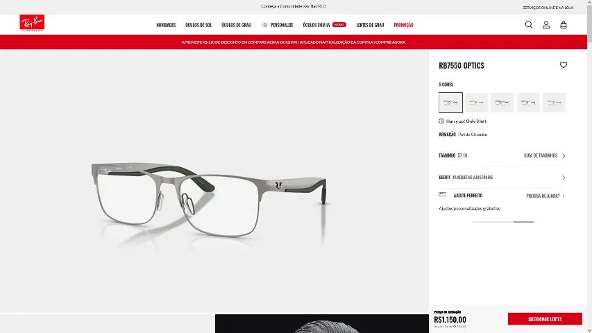 Armação de óculos Ray Ban OPTICS Original - Nova - Foto 4