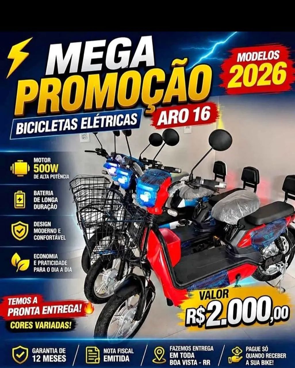 Bicicleta elétrica aro 16 