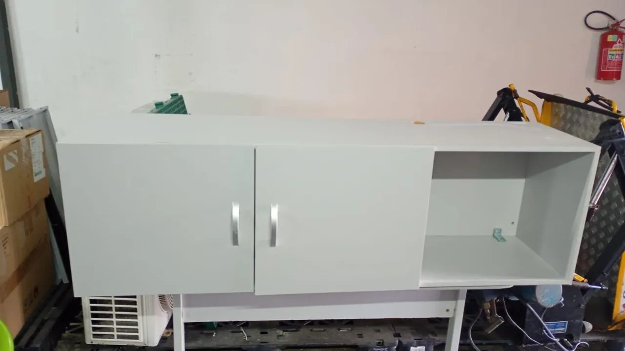 Armário multiuso branco 3 compartimentos - MDF - Foto 2