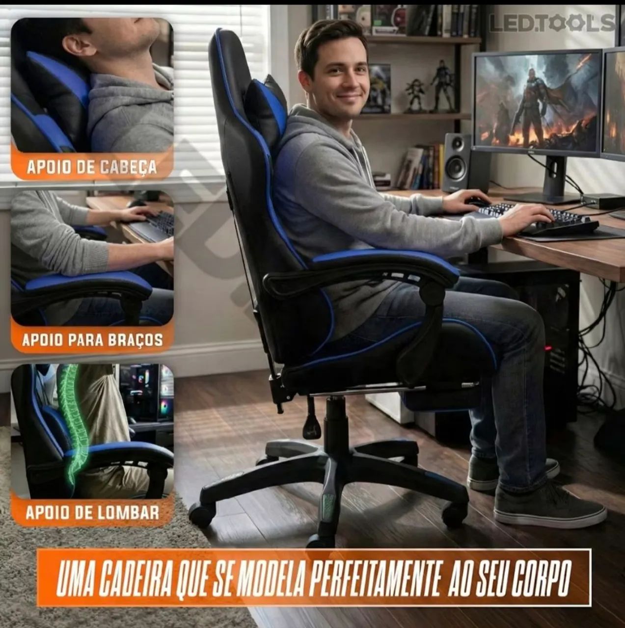 Cadeira gamer nova, com a caixa. - Foto 4