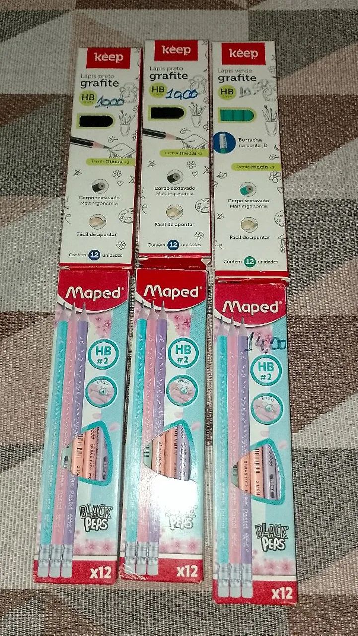 Kit com 118 lapis de escrever com e sem borracha + 6 caixas de lapis + 2 caixas de lapis - Foto 2