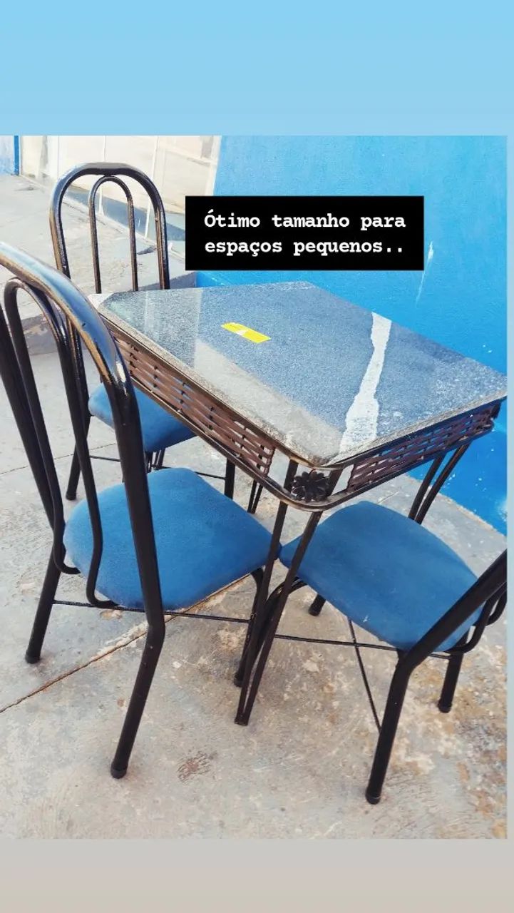 Mesa mármore Conservada com 3 cadeiras - Foto 5