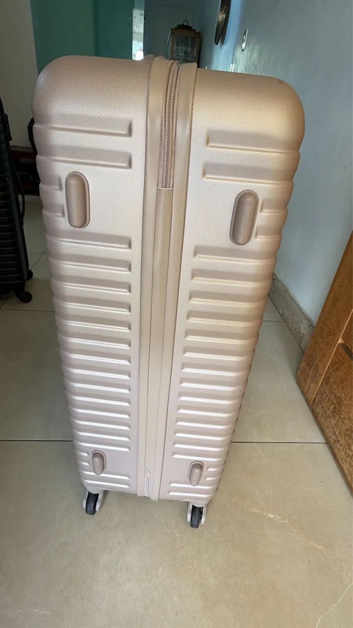 Mala de viagem de 23kg bege gold - Foto 4