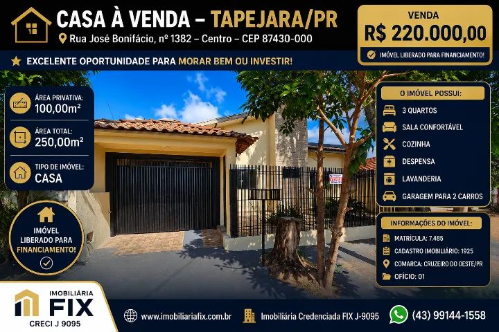 ? CASA À VENDA - TAPEJARA/PR