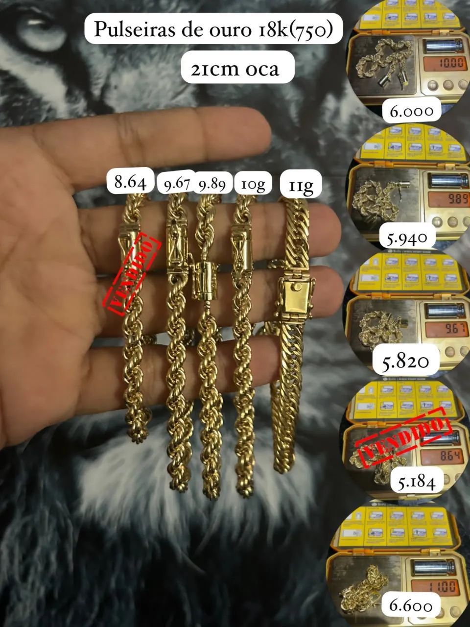 Pulseiras de ouro 