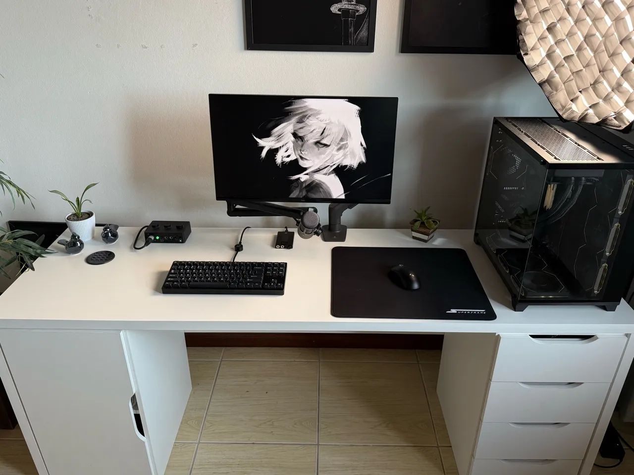 Mesa dois Gaveteiros para setup