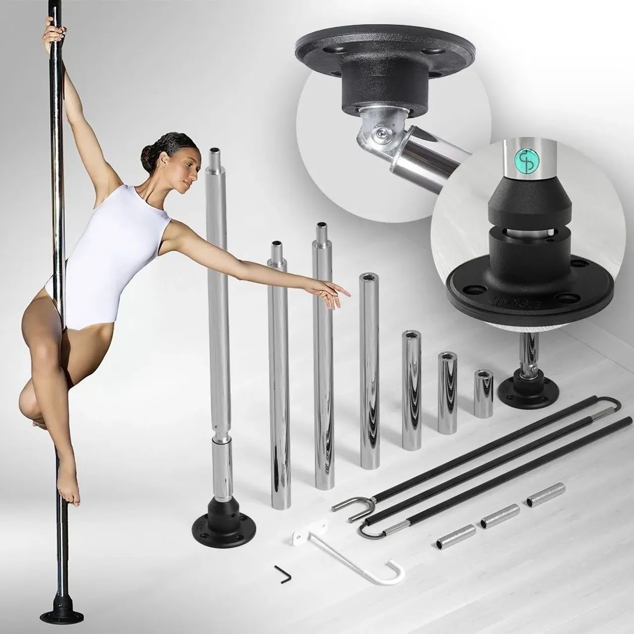 Barra de Pole Dance Giratória - Gaia Pole