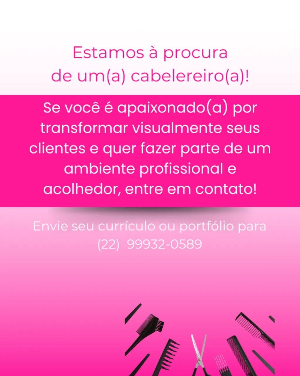 Vaga Cabelereira e Manicure