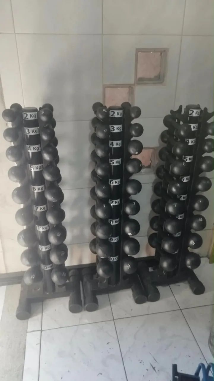 Halteres com o suporte  - Foto 2