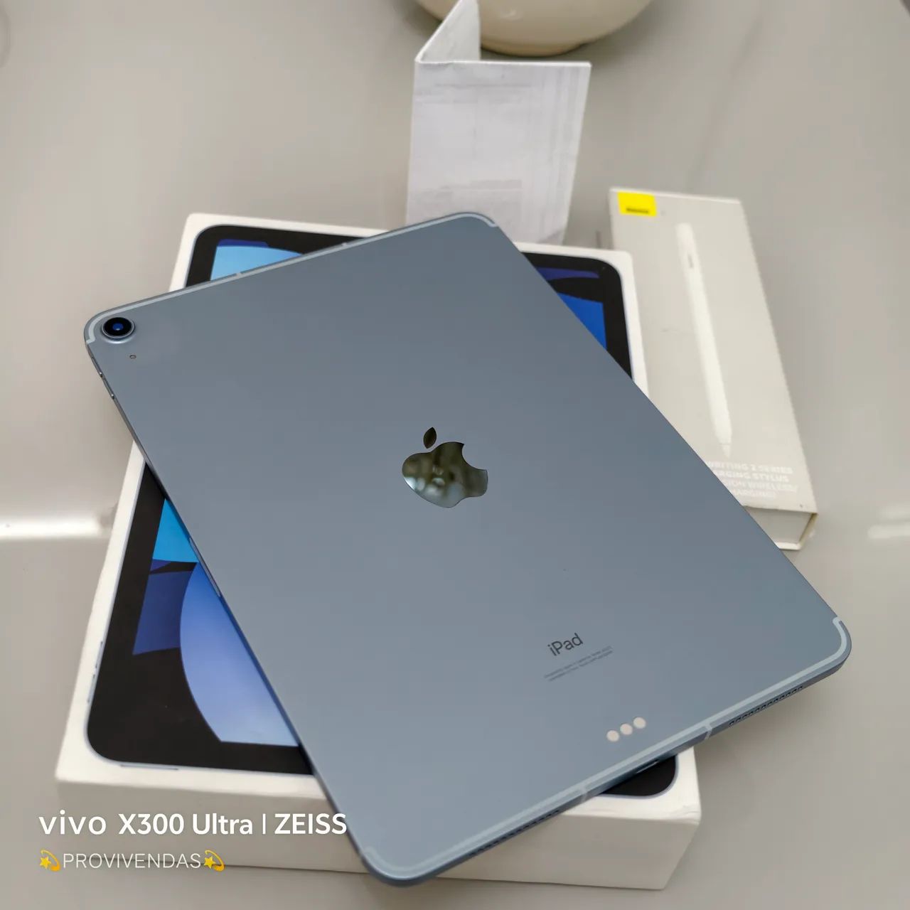 iPad Air 4ª Geração Wi-Fi + Cellular 256gb. completo, com NF e acessórios.act Olx pay.