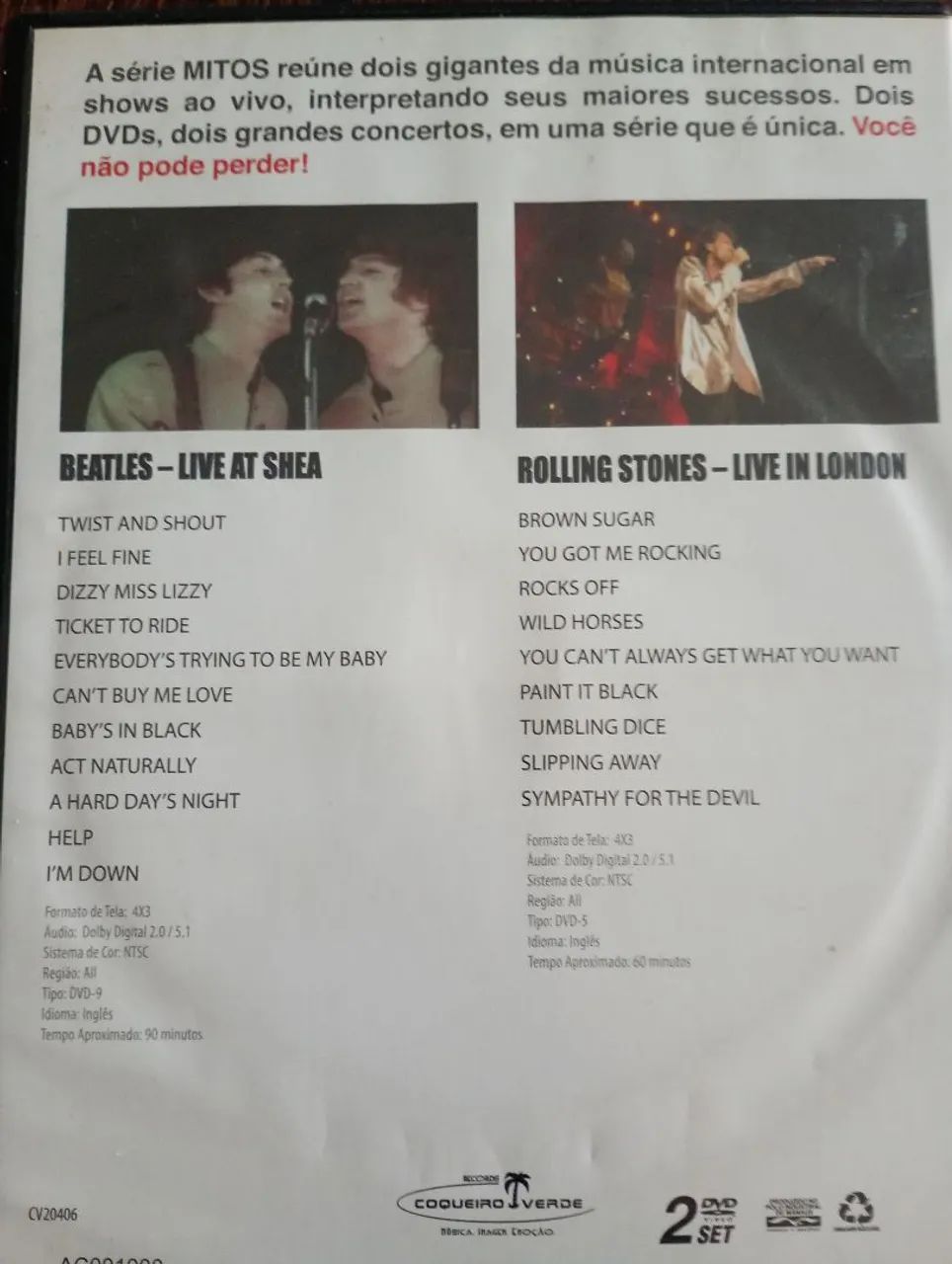 DVD duplo mitos e lendas : Beatles VS Stones (USADO) - Foto 2