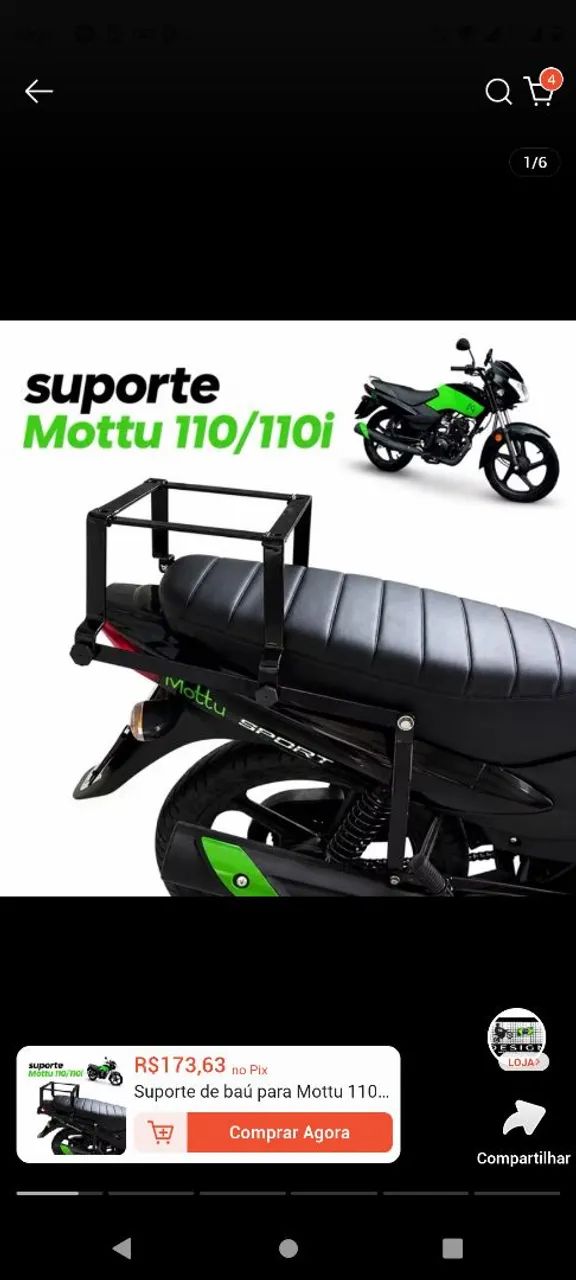 Baú e suporte para mottu - Foto 3
