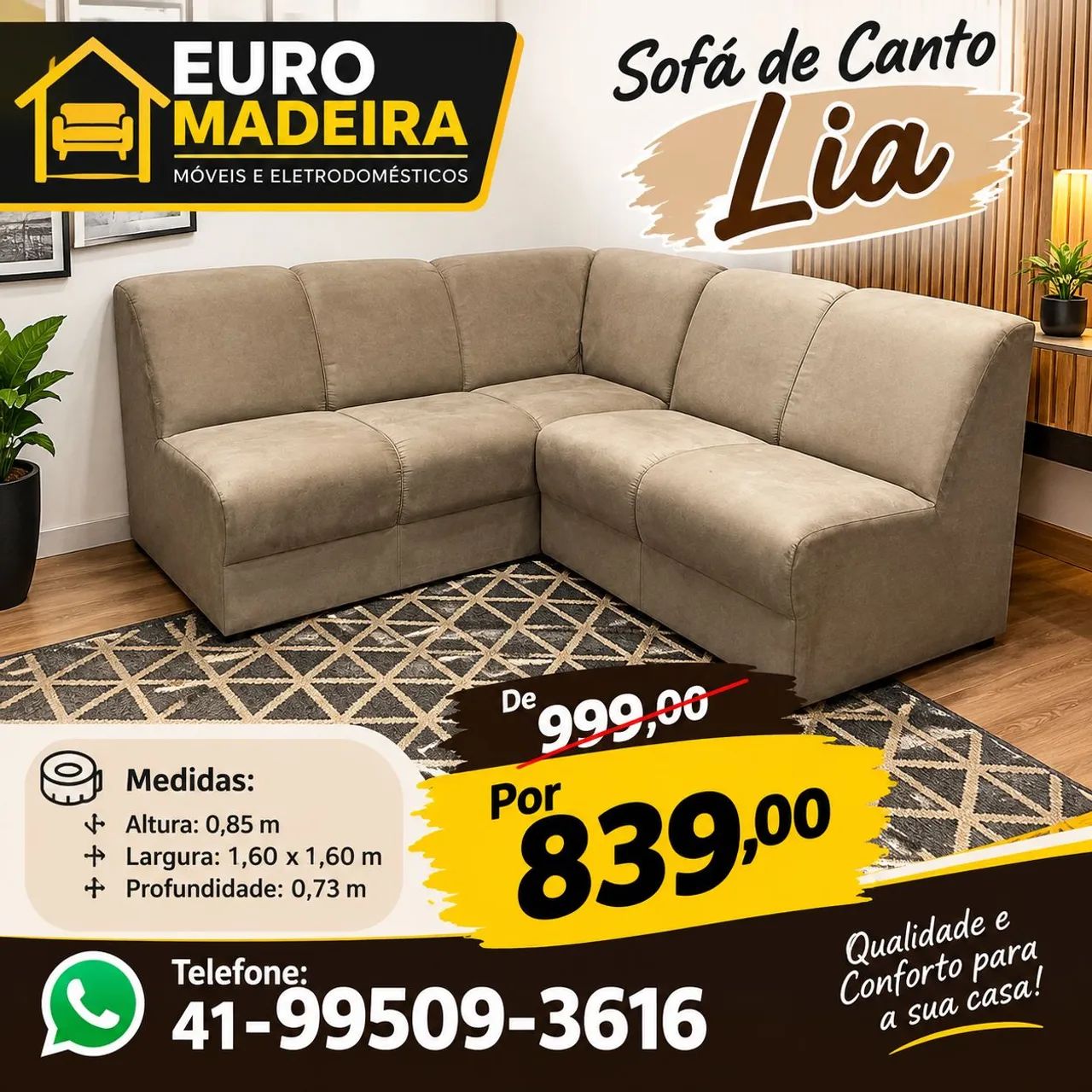 Sofá de canto Lia - Novo