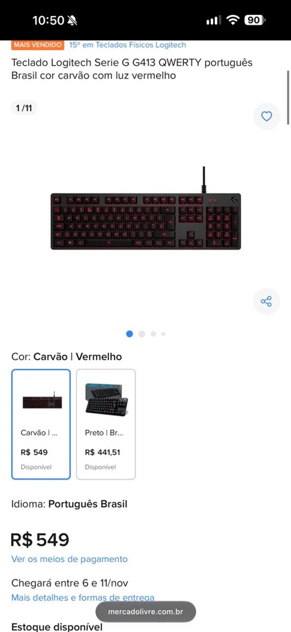 Teclado Mecânico Logitech G413 - Foto 5