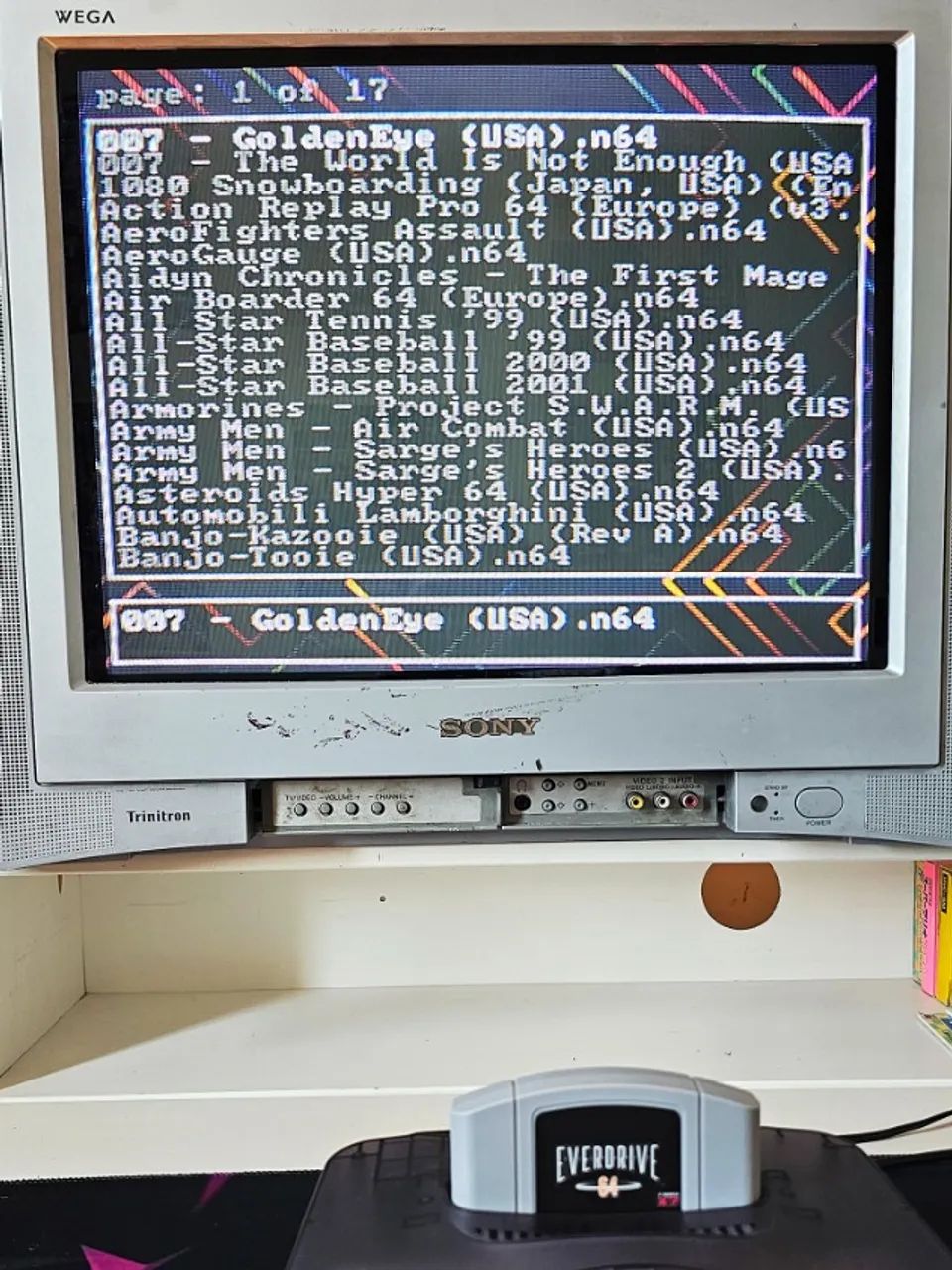 Everdrive 64 Krikzz X7 + cartão 32GB lotado de jogos - Peças e