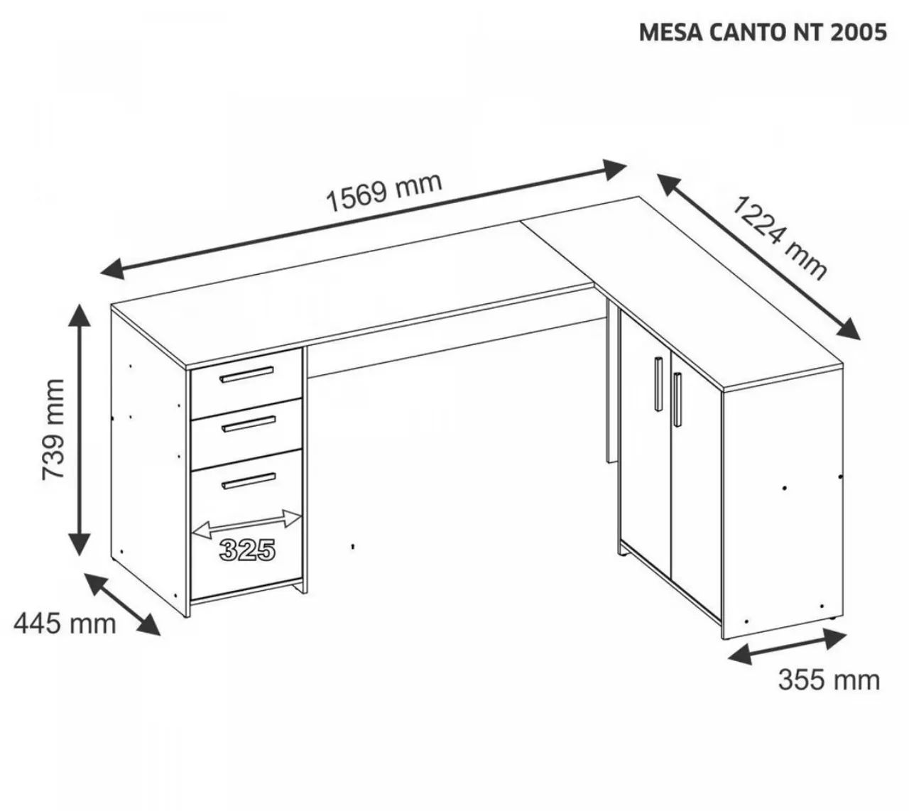 Mesa escrivaninha em L - Foto 2