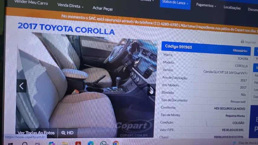 Toyota Corolla GLI 1.8 Flex 16V Aut. 2017 - Foto 8