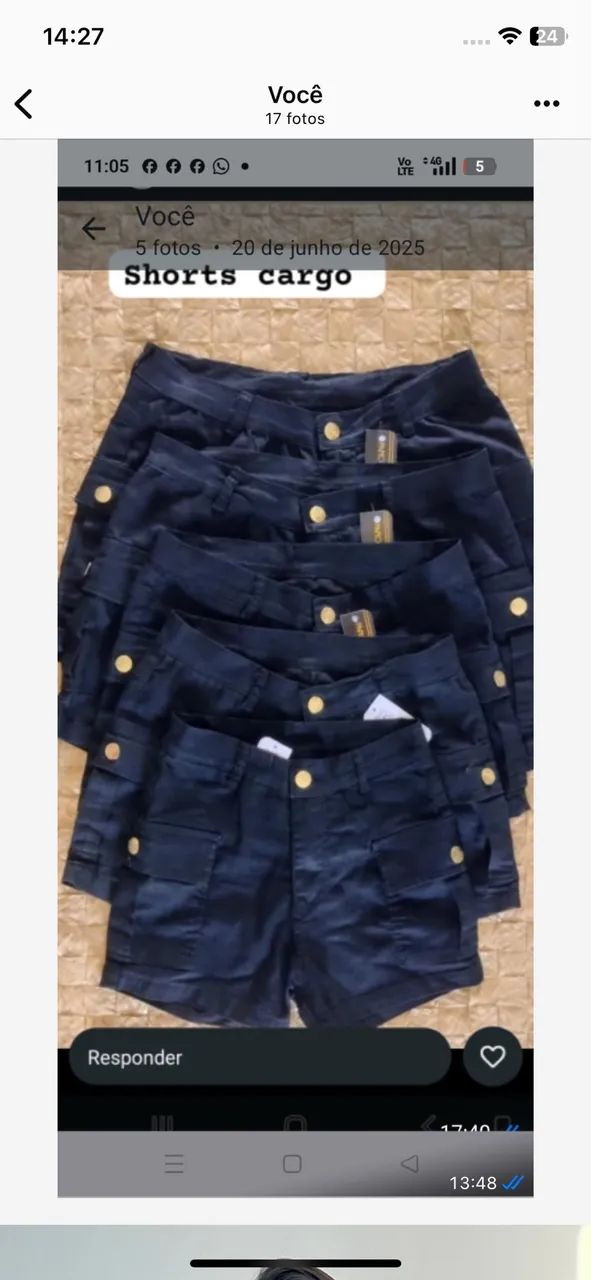 Shorts e saias tipo cargo - Foto 3