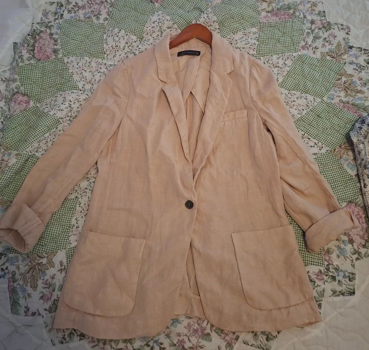 Blazer zara linho feminino