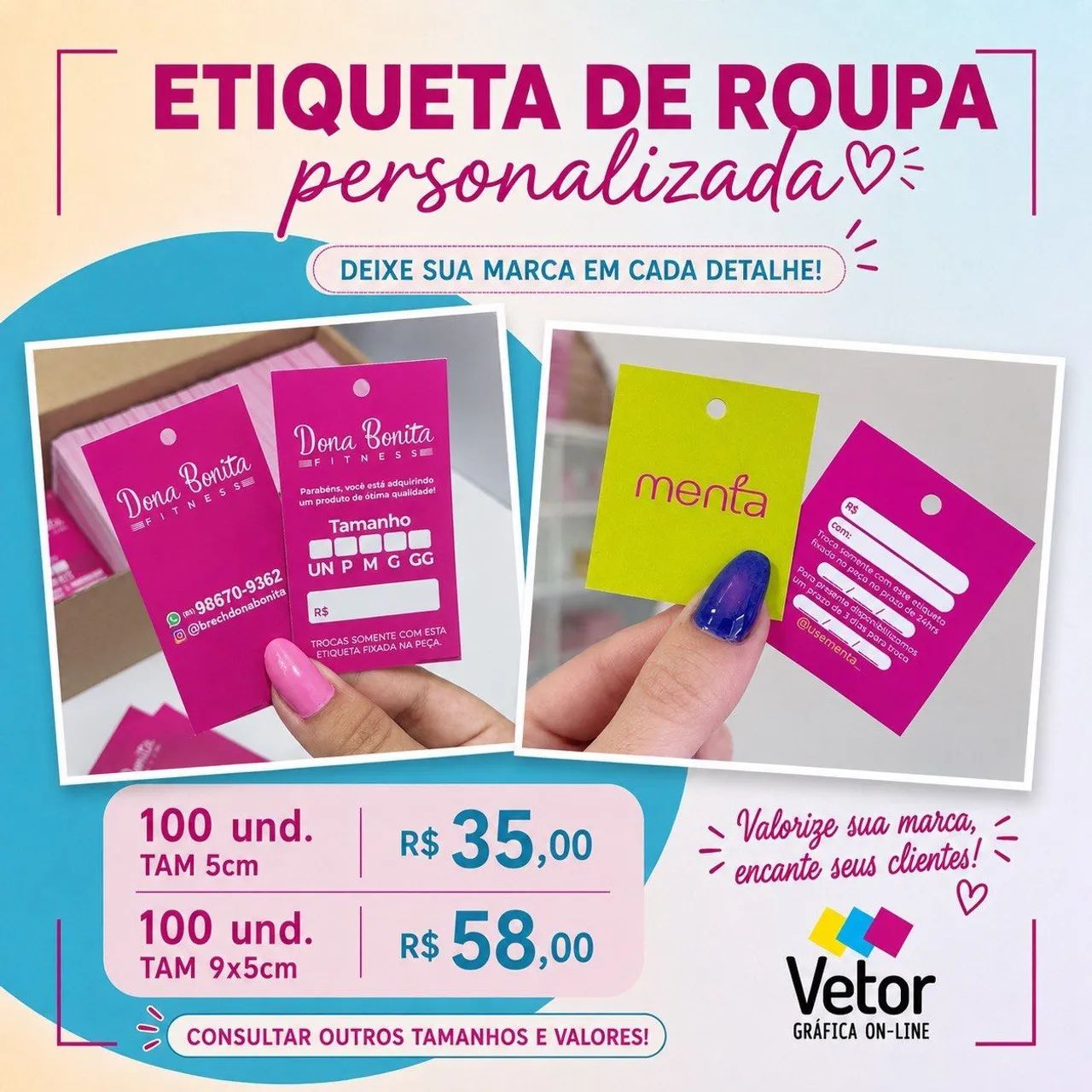Etiqueta de roupa personalizada 