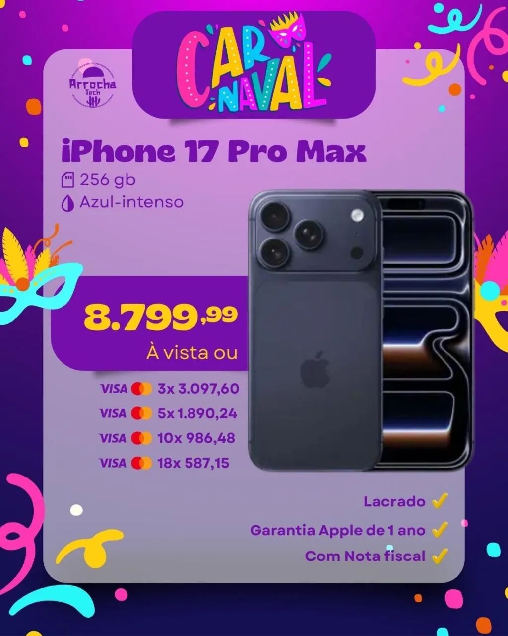 iPhone 17 Pro Max 256gb ANATEL