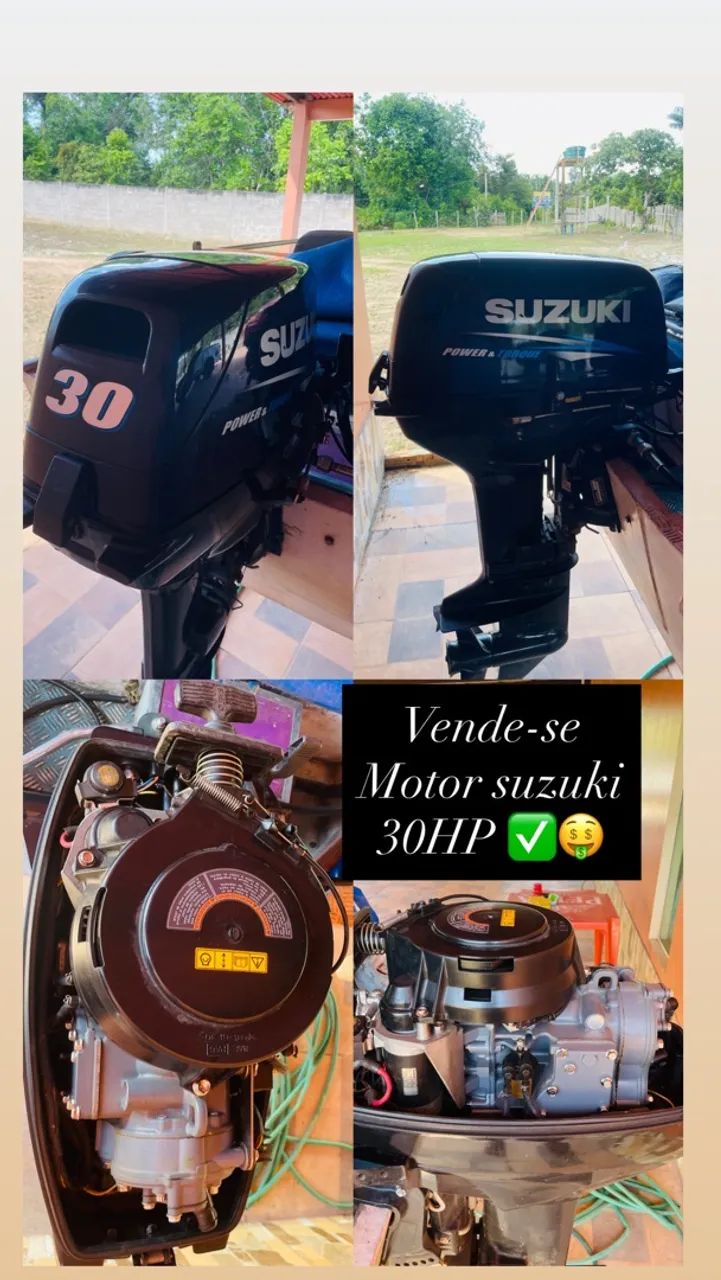 vende-se motor suzuki 30 hp com partida elétrica e com tanque - Foto 2