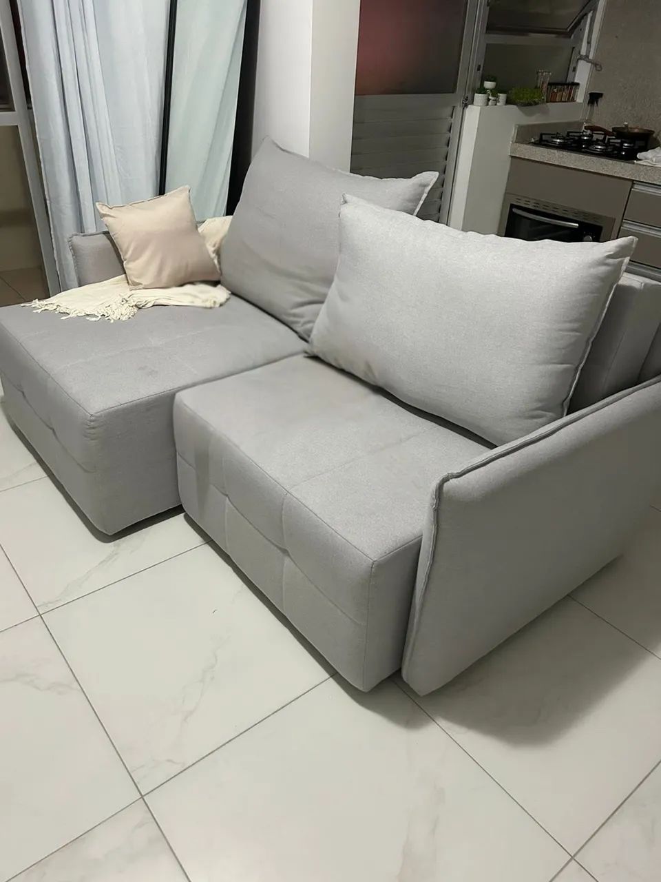 SOFA RETR ÁTIL EM TECIDO LINHO - Foto 2