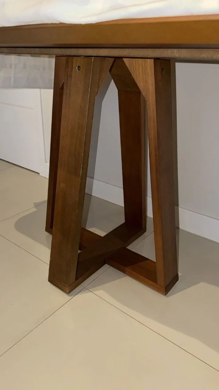 Mesa de Jantar Frame - Madeira Nogueira, 120cm - Foto 2