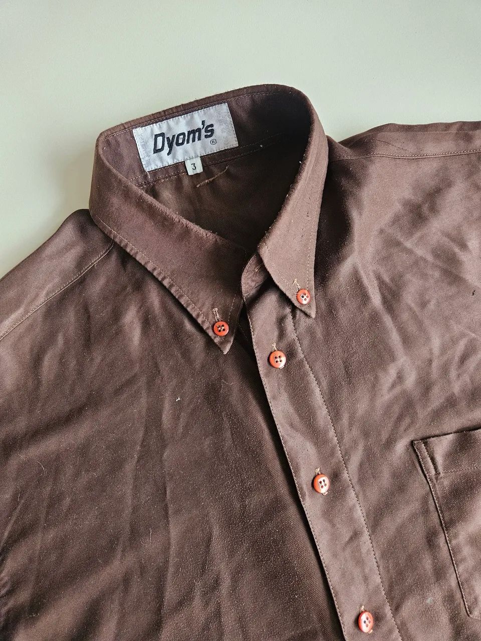 camisa dyoms vintage marrom - Foto 2