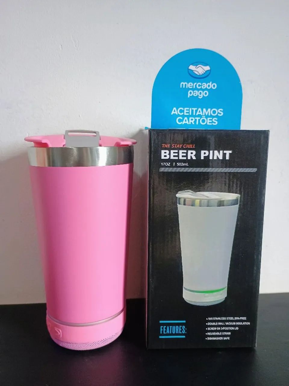Copo térmico com caixinha de som via bluetooth / OFERTA IMBATÍVEL  - Foto 2