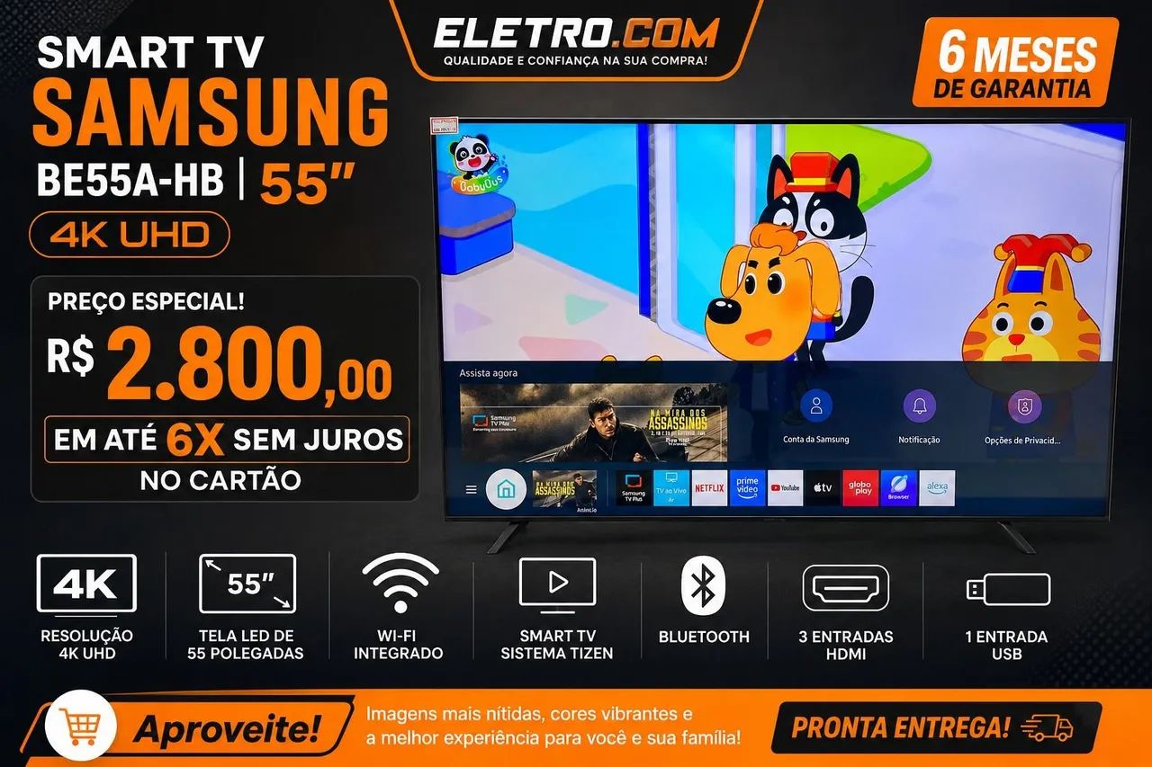 Smart Tv Samsung 55 polegadas 4k UHD  - Foto 3