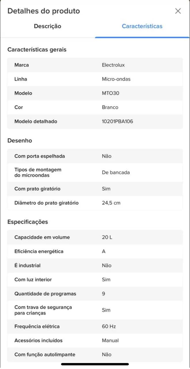 Micro-ondas Eletrolux 20 litros  - Foto 3