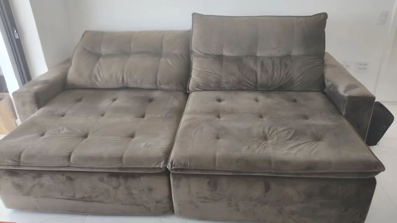 BAIXOU...Sofá Chaise Retrátil até 5 lugares , tecido macio aveludado. - Foto 3
