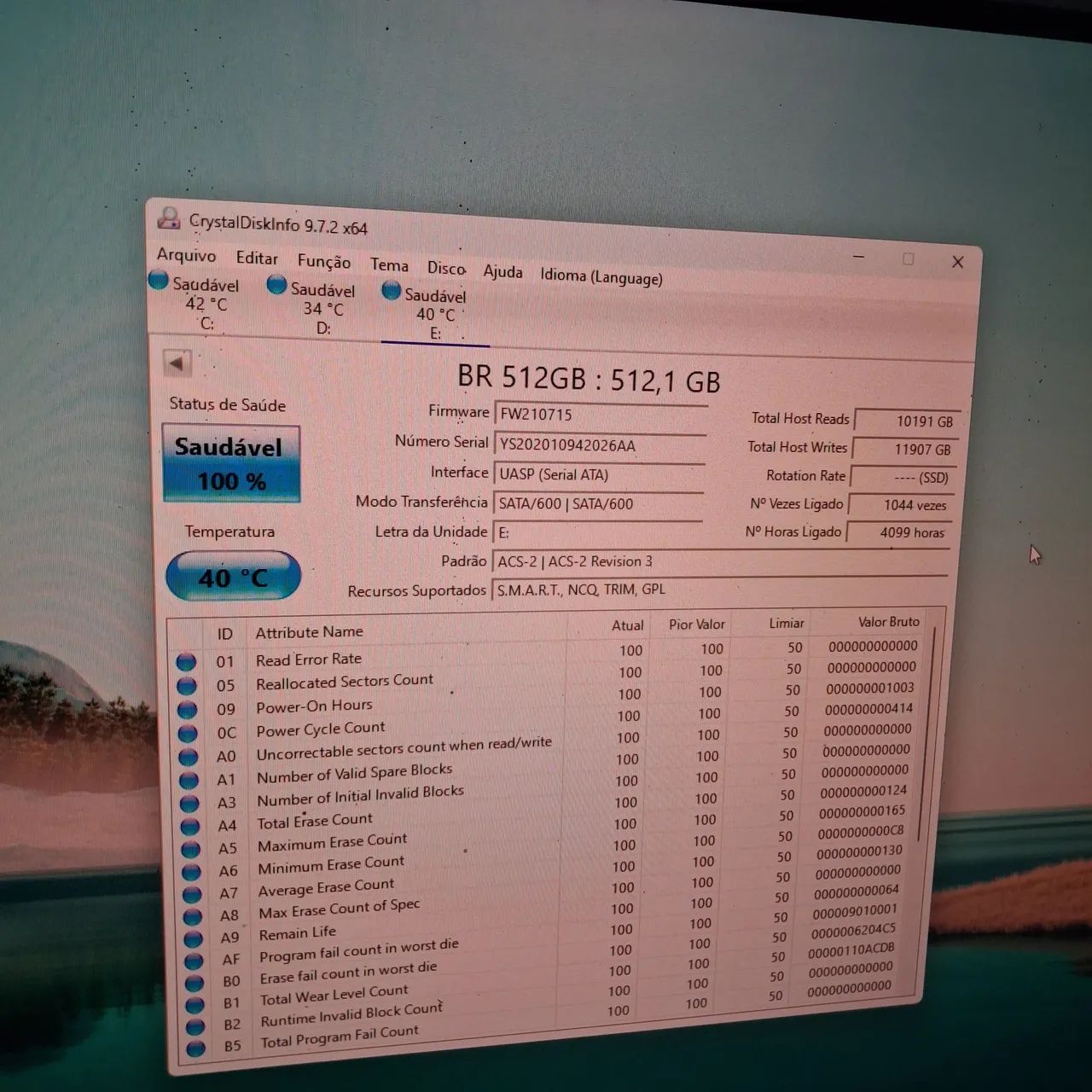 Ssd 500gb saudável  - Foto 4