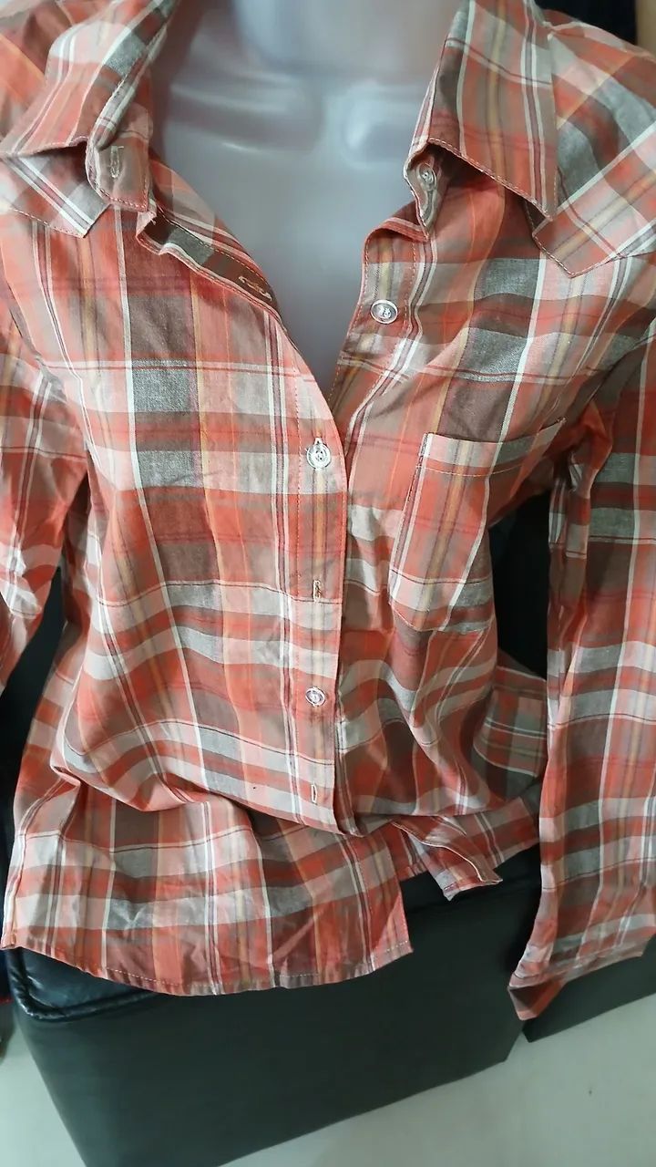 Camisa xadrez linda feminina - Foto 2