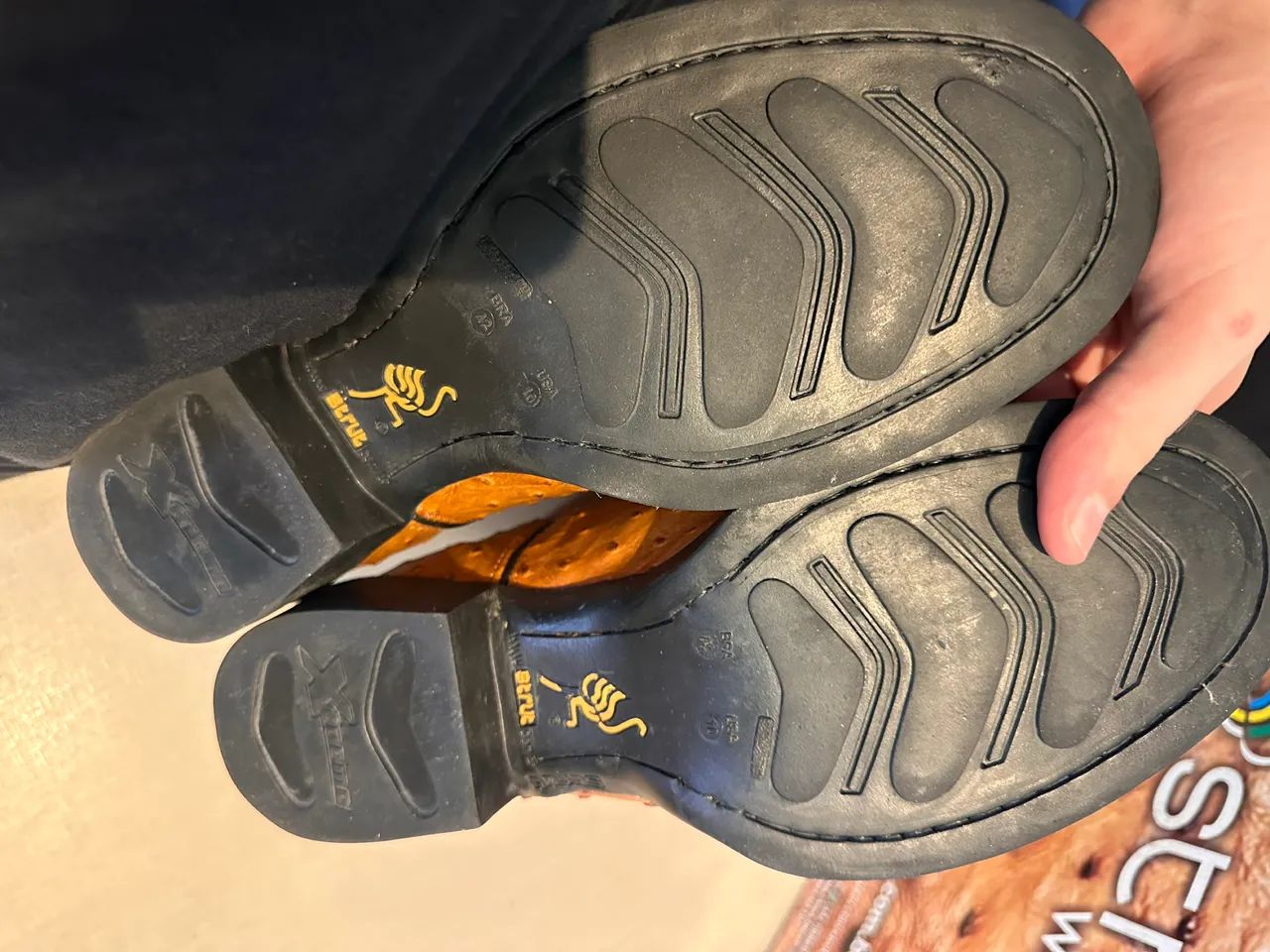 Bota em couro de avestruz Strut 42 nova - Foto 5