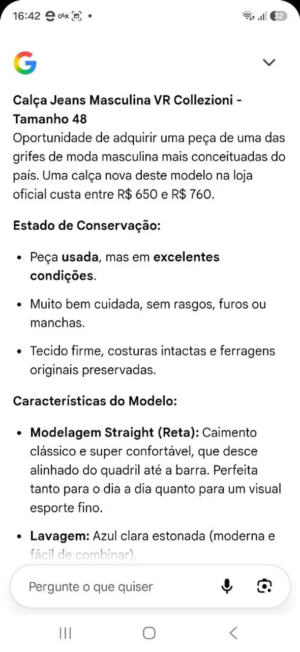 CALÇA JEANS VR COCOLLEZIORI N48 - Foto 5