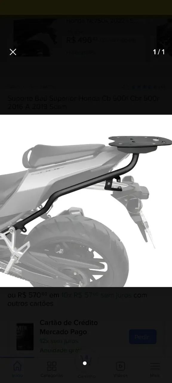 Baú e suporte para CB500 - Foto 5