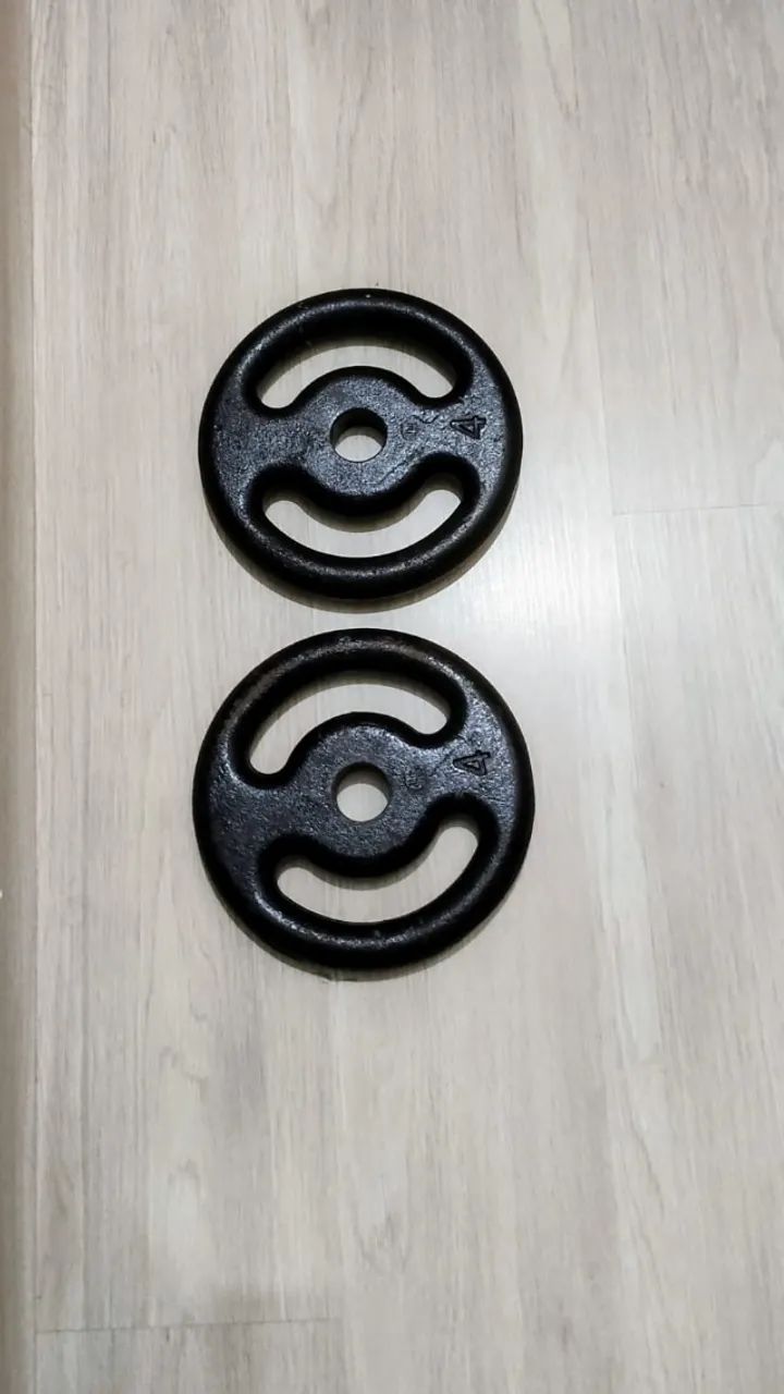 Par anilhas de ferro fundido 4kg Centauro - Foto 2