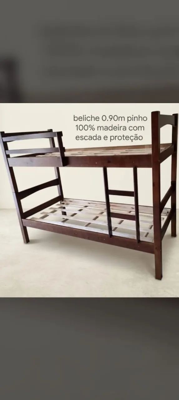 cama beliche de madeira  - Foto 3