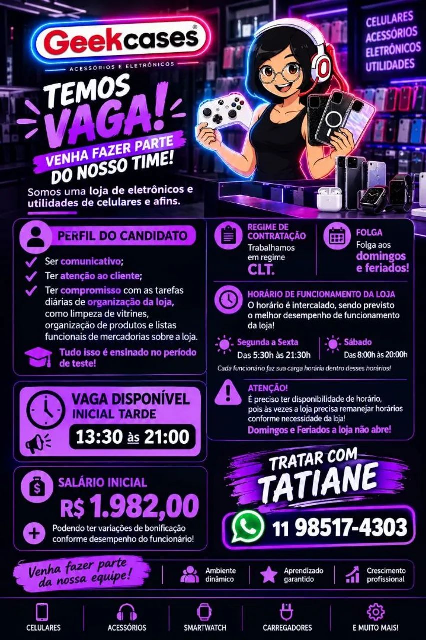 Vaga: Atendente De Loja : )