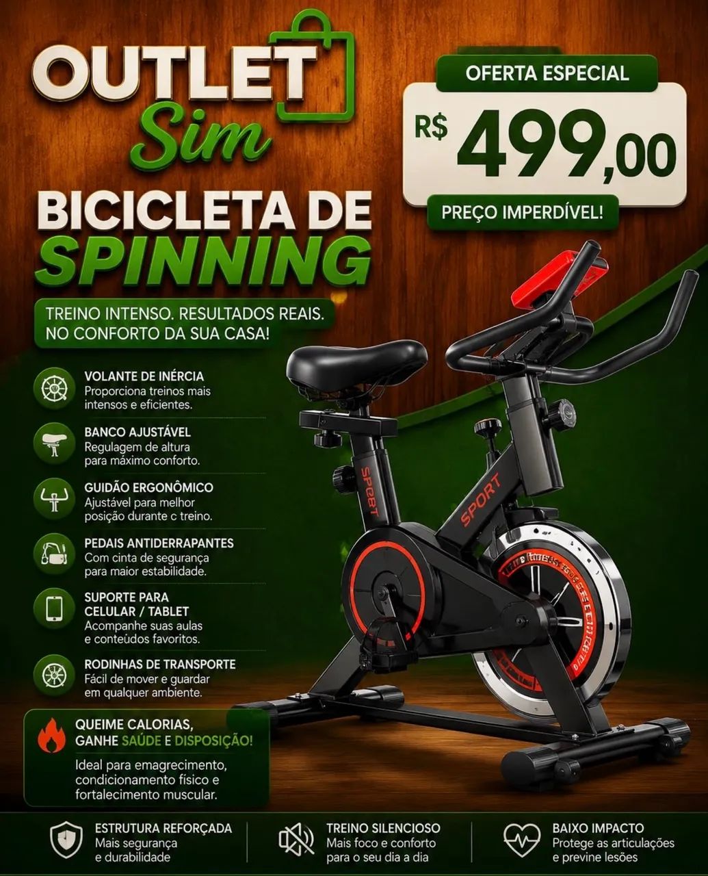  Bicicleta Ergométrica Spinning novo na caixa 