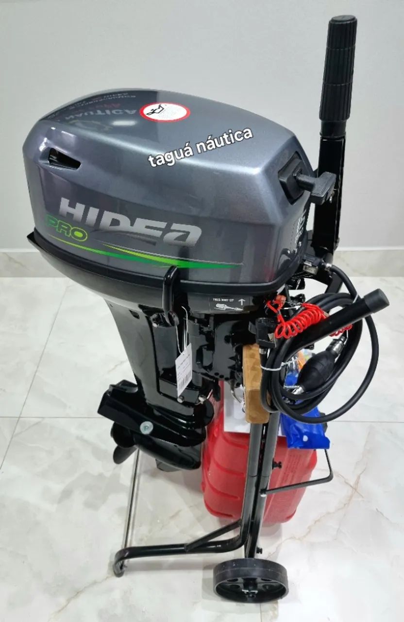 Motor Hidea 15hp Pro 2 tempos Garantia Nota Fiscal Carrinho De Transporte De Brinde  - Foto 3