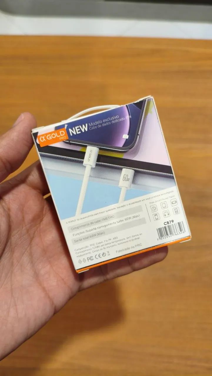 Cabo USB-C para USB-C 60W Carregamento Rápido Novo - Foto 2