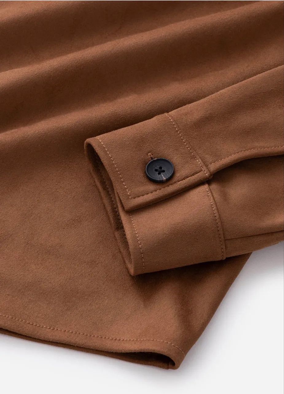 Jaqueta Overshirt em Suede Liso - Foto 3