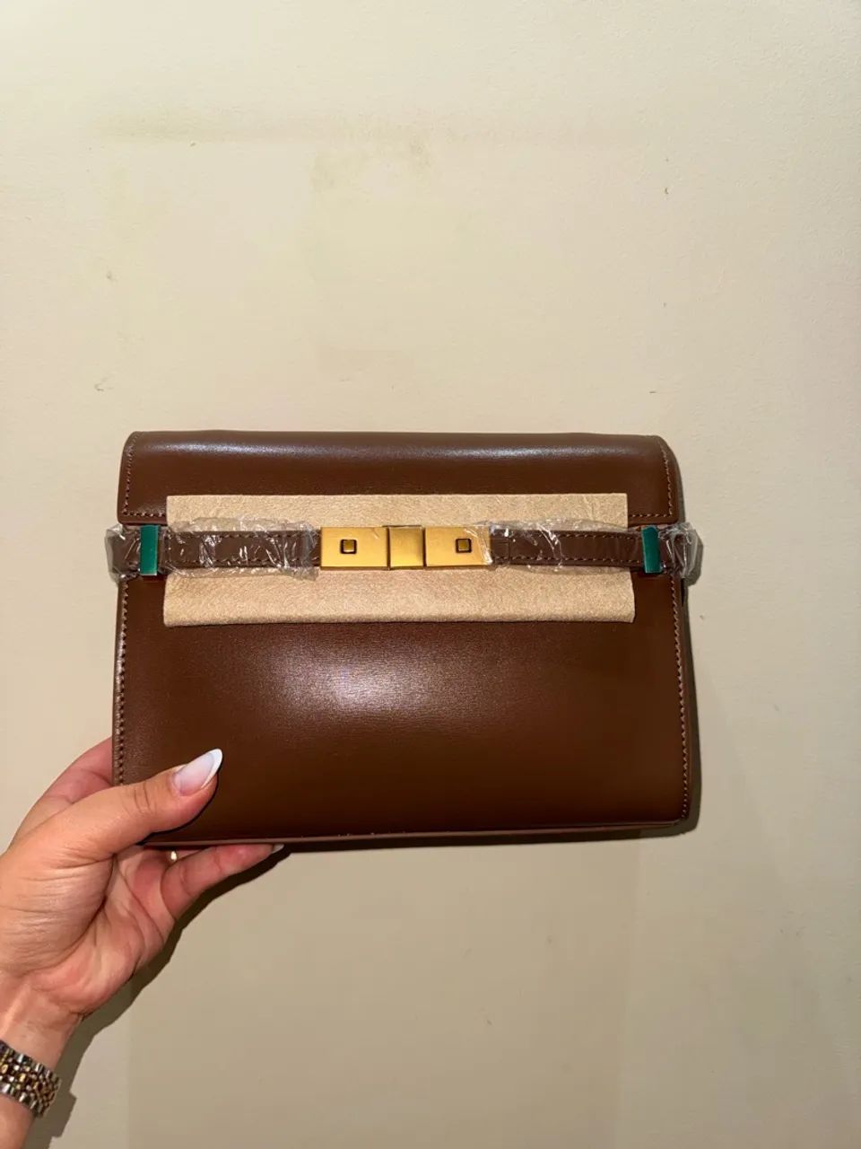 Bolsa feminina marrom com alça transversal - nova - Foto 2