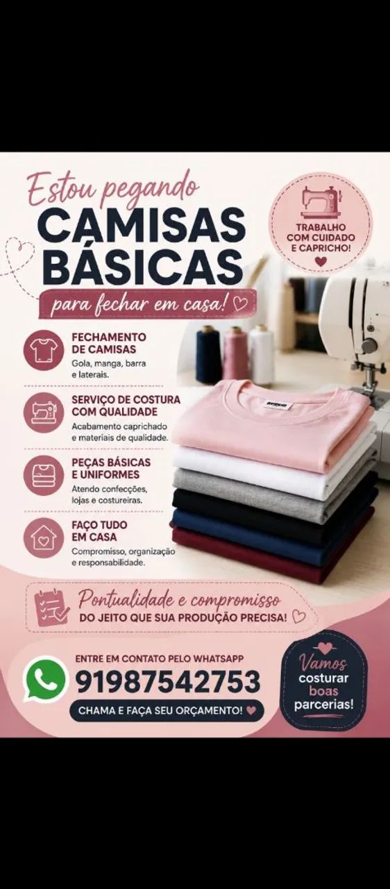 Fecho camisa básica em casa 