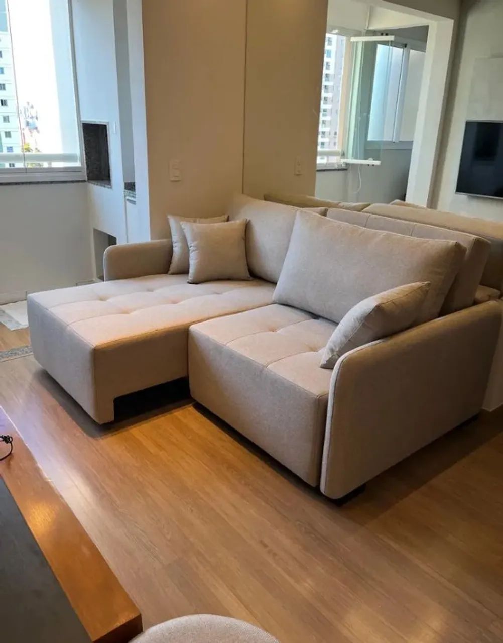 Sofá retrátil e reclinável com braços slim  - Foto 2