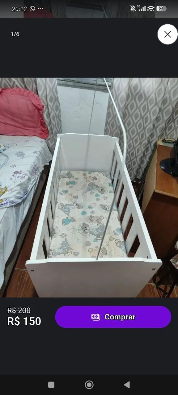 Mini berço com colchão  - Foto 3